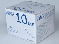 10 мл трехкомпонентный шприц Pakro, с иглой 0,8х40, 100 шт купить в Хабаровске