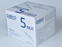 5 мл трехкомпонентный шприц Pakro, с иглой 0,7х40, 100 шт купить в Хабаровске