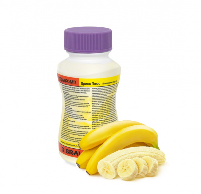 Нутрикомп Дринк Плюс банановый 200 мл. в пластиковой бутылке купить оптом в Хабаровске
