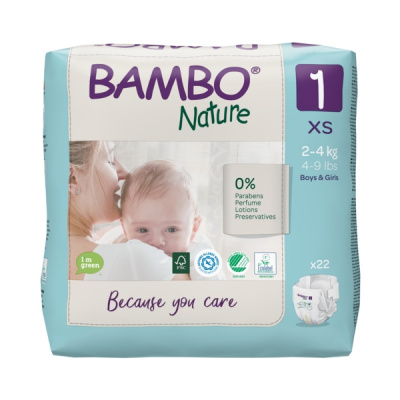 Эко-подгузники Bambo Nature 1 (2-4 кг), 22 шт купить оптом в Хабаровске