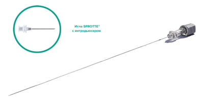 Спинальная игла Sprotte 22G x 6" (150мм) с интродьюсером — 10шт/уп купить оптом в Хабаровске
